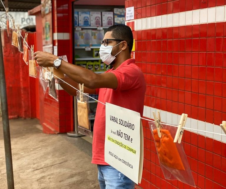 Bom exemplo: morador de Mario Campos cria varal solidário de máscaras