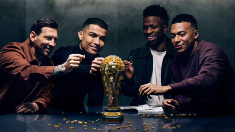 Lego lança coleção da Copa de 2026 com Messi, Cristiano Ronaldo, Mbappé e Vini Jr.