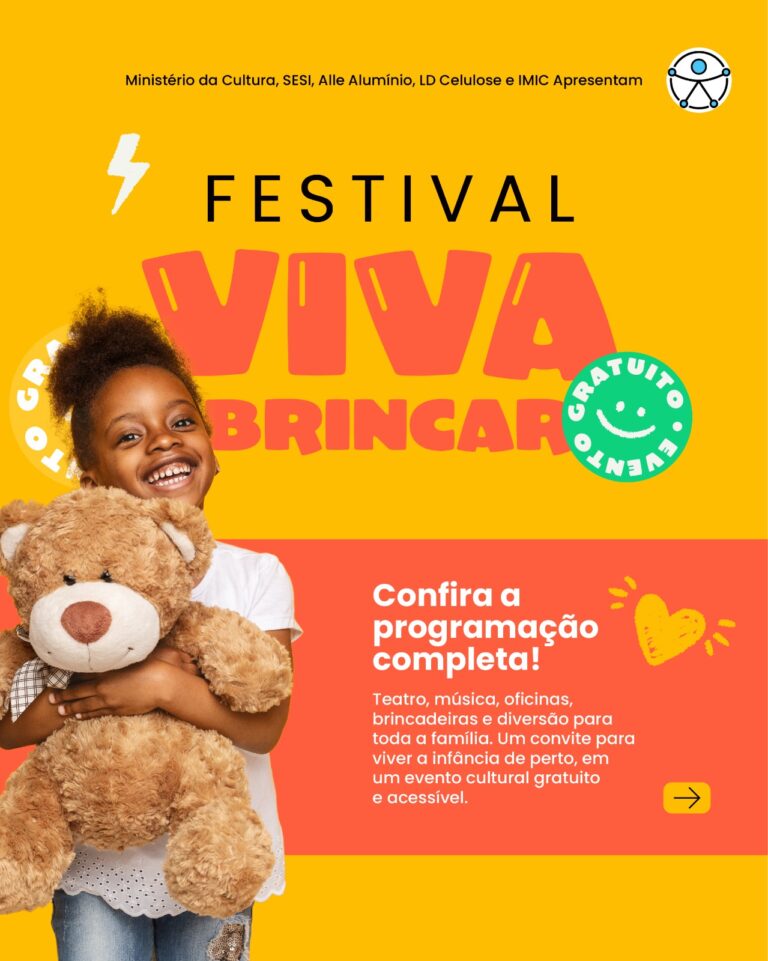 Festival Viva Brincar 2026 leva teatro, música e oficinas gratuitas para Sarzedo