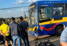 Acidente entre ônibus e motocicleta deixa motociclista ferido em Igarapé